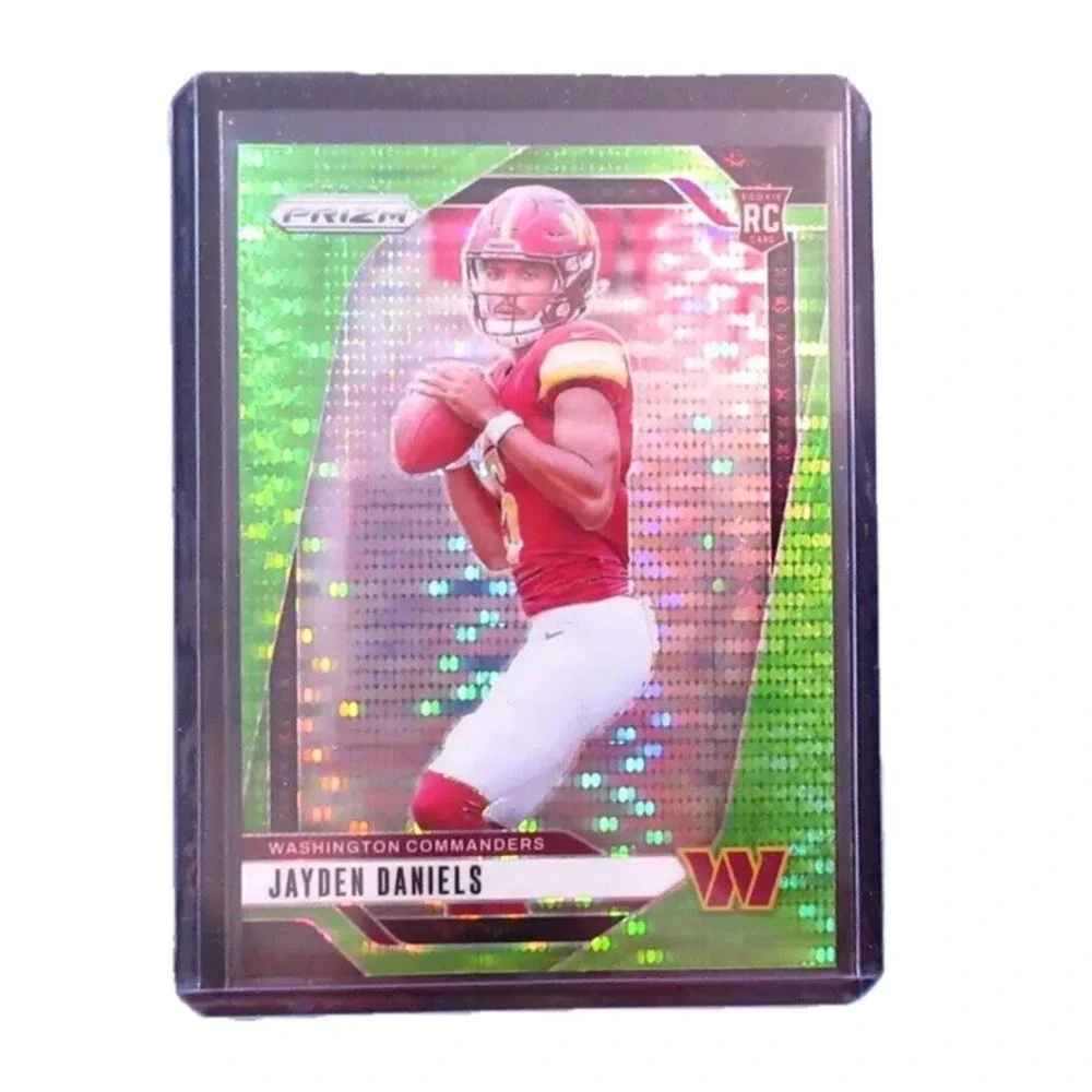 2024 PANINI PRIZM‎ JAYDEN DANIELS RC GREEN PULSAR #347 Washington